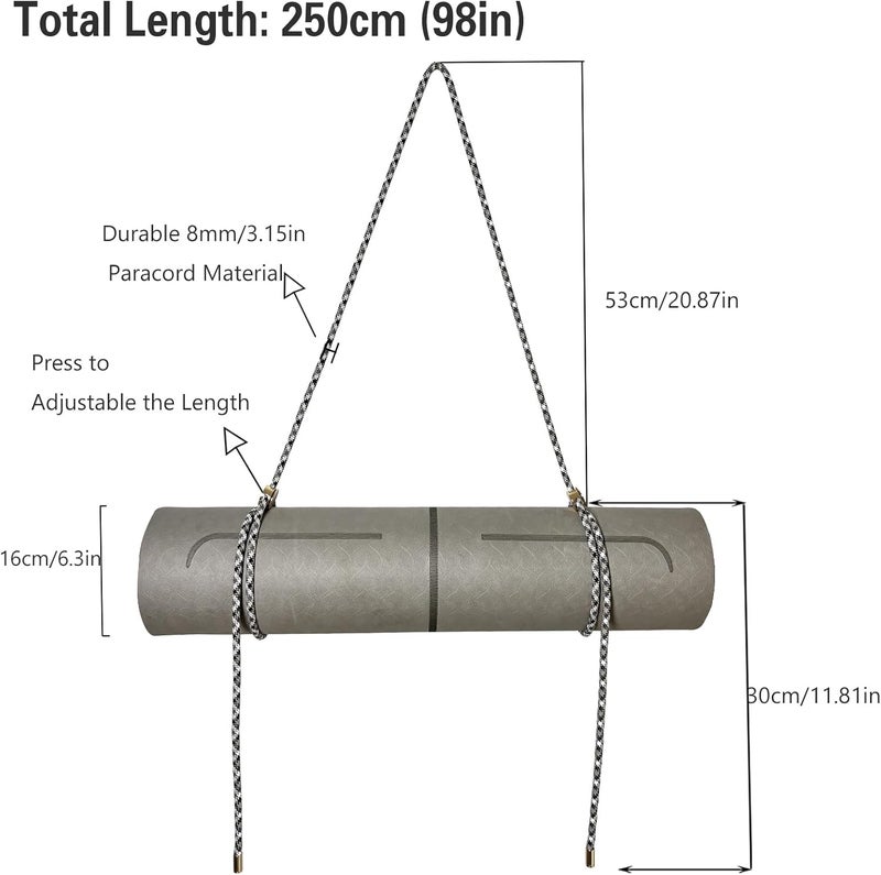 DAOSUN Yoga Mat Strap - 8MM Adjustable Paracord Carrier for Carrying Yoga Mats, Camping Pads & Blankets (Strap Only) - Image 3
